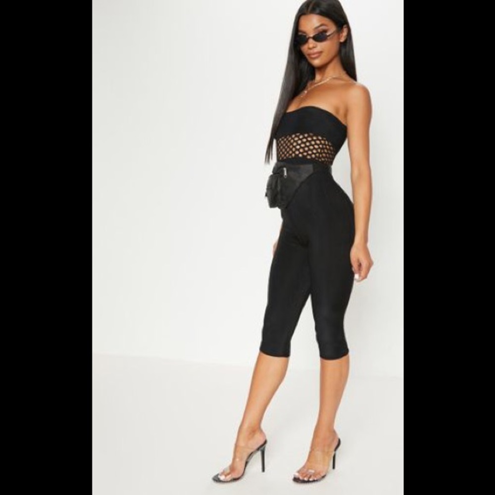 Brea Black Fishnet Unitard